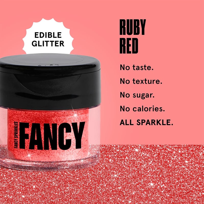 Fancy Sprinkles Ruby Red Edible Glitter - Image 3